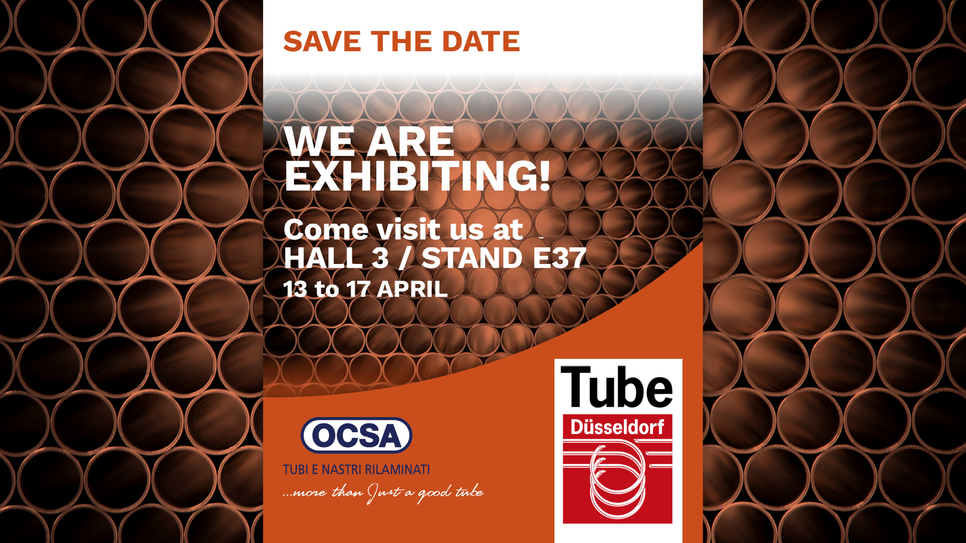 Save the date: OCSA sarà presente a Tube 2026